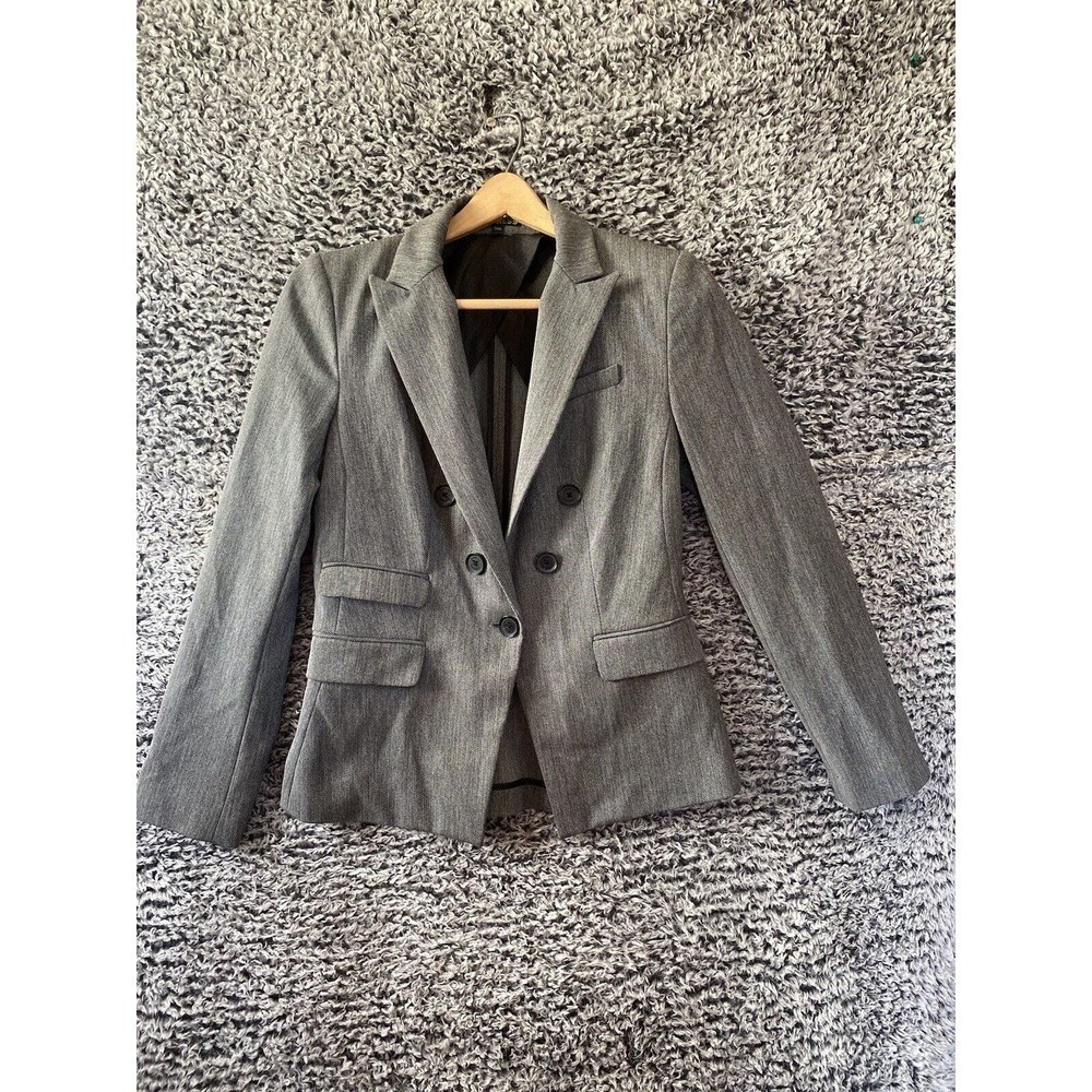 Express Design Studio Size 6 Blazer One Button Tweed Gray Carrier/Office…